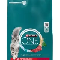 Сухой корм Purina One для стерилизованных кошек, говядина/пшеница,3 кг