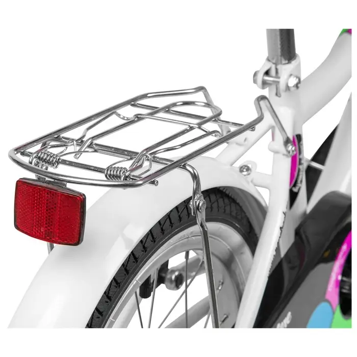 Велосипед детский Novatrack CANDY, диаметр колёс 16", со съёмными колёсами, с сумкой, белый