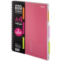 Бизнес-тетрадь 140л,кл,А4,SPIRAL BOOK Розовый,евроспир,обл.пласт,разд.84105