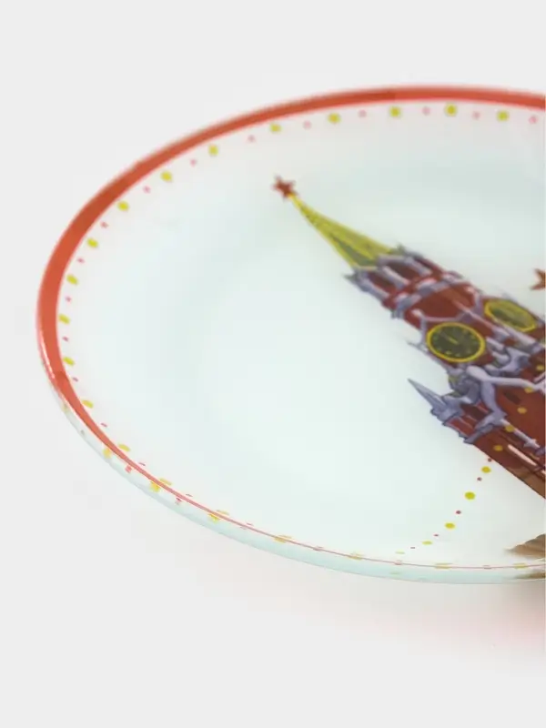 Десертная тарелка новогодняя Доляна &laquo;Московский мишка&raquo;, d=19 см, стекло