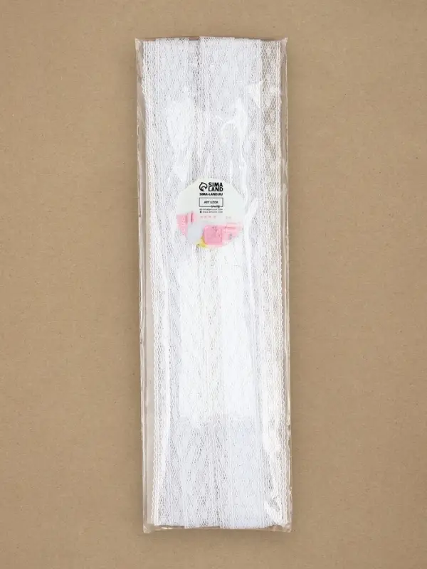 Кружево капроновое, 15 мм, 10&plusmn;1 м, белое