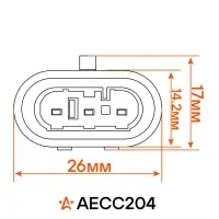 Разъем 3 pin с проводами для катушки зажигания Daewoo Lanos, Chevrolet Cruze, Chery Tiggo