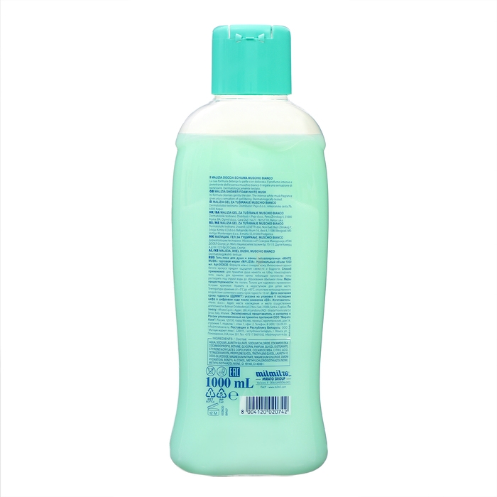 Гель - пена для душа и ванны WHITE MUSK MALIZIA, 1000 мл
