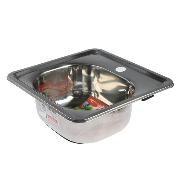 Мойка кухонная Accoona AB3838, врезная, толщина 0.6 мм, 380х380х165 мм, глянец Мойка кухонная Accoona AB3838, врезная, толщина 0.6 мм, 380х380х165 мм, глянец