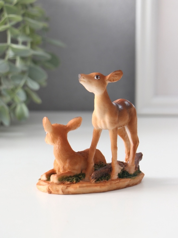 Сувенир полистоун  Сувенир полистоун "Два оленёнка" МИКС 10х5,6х9,6 см