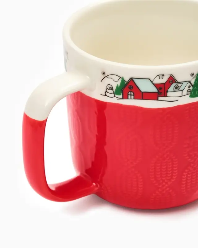 Кружка чайная керамическая «Новогодняя деревушка», 350 мл, ручная работа Кружка чайная керамическая «Новогодняя деревушка», 350 мл, ручная работа