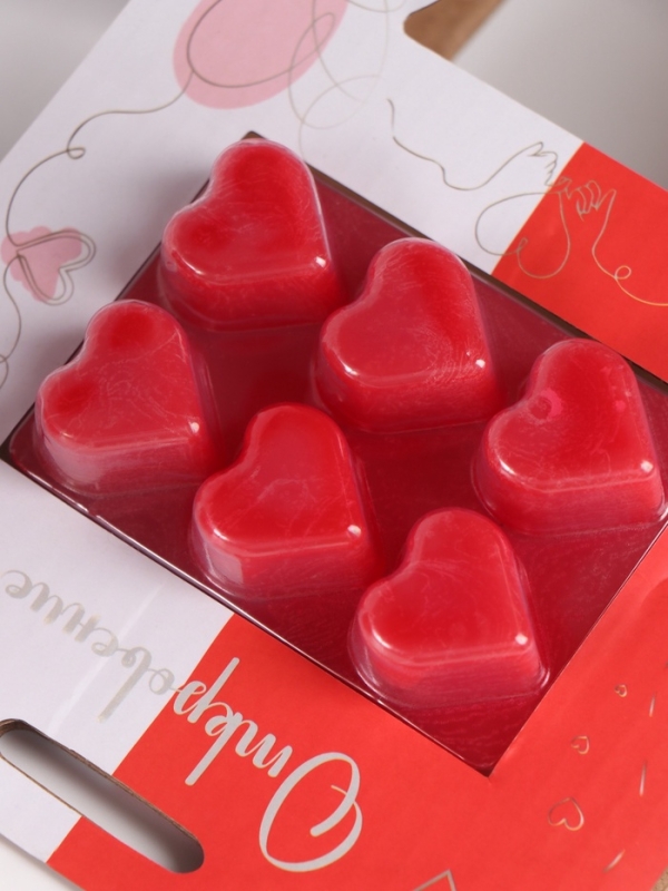 Аромалампа керамика + ароматический воск Аромалампа керамика + ароматический воск "Сердце" красная 7,5х7,5х8 см