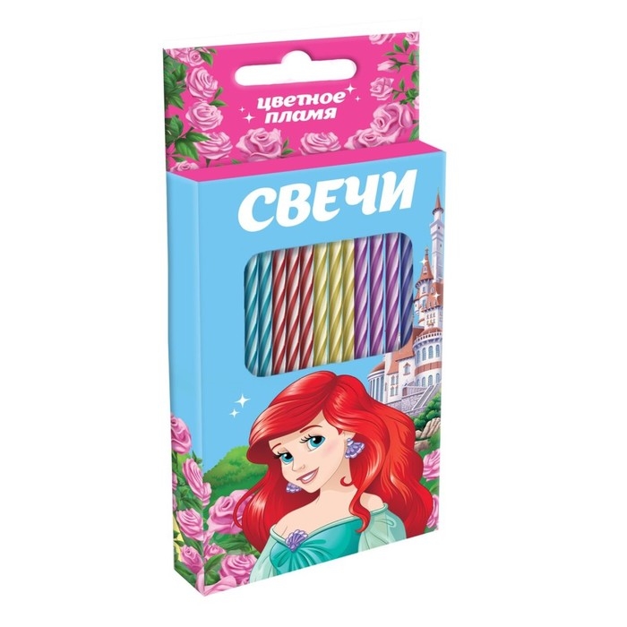 Набор свечей в торт 6 штук, с цветным пламенем, Принцессы Набор свечей в торт 6 штук, с цветным пламенем, Принцессы