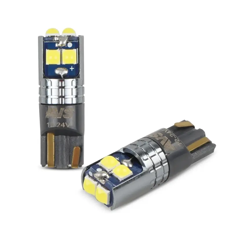 T143 T10/белый/ (W2.1x9.5d) CANBUS 6SMD 3030 12-24V 3W коробка 2 шт.