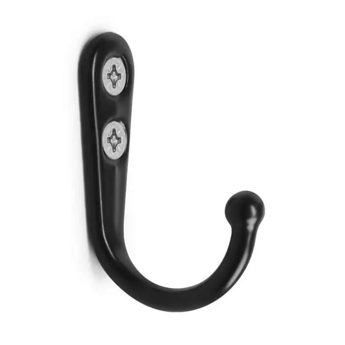 Крючок мебельный ТУНДРА TKO023, однорожковый, цвет черный Крючок мебельный ТУНДРА TKO023, однорожковый, цвет черный