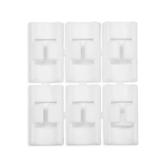 Держатель самоклеящийся для проводов и гирлянд ТУНДРА, 28×16×9 мм, белый, 12 шт.