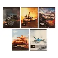 Тетрадь 48 листов в клетку, Calligrata &laquo;Танки&raquo;, обложка мелованный картон, блок офсет, МИКС