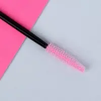 Щёточки для бровей и ресниц, силиконовые, набор - 5шт, 10,5 см, цвет чёрный/розовый
