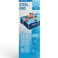 Бассейн каркасный Steel Pro, 300&times;201&times;66 см, фильтр-насос, прямоугольный, 56411 Bestway