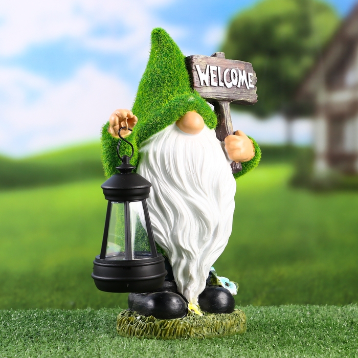 Садовый фонарь  Садовый фонарь "Гном Травянчик" 9х15х25см