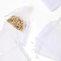 Мешочек подарочный набор 20 шт, 10*12см, органза, цвет белый