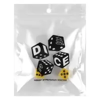 Кубики игральные «Время игры», 1.6×1.6 см, набор 2 шт., желтые