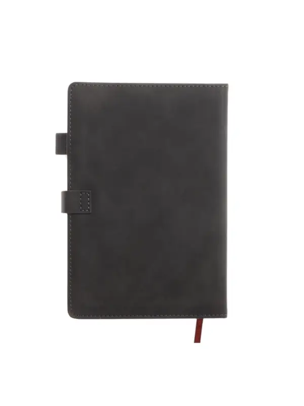 Ежедневник недатированный формат А5, с хлястиком, 80л, линия, пвх, Черный Ежедневник недатированный формат А5, с хлястиком, 80л, линия, пвх, Черный