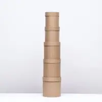 Набор круглых подарочных коробок 5 в 1 &laquo;Крафт однотонный&raquo;, 20&times;20 - 11&times;11 см