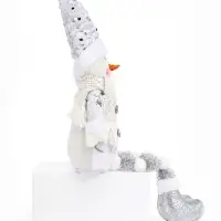 Игрушка мягкая &laquo;Снеговик в костюмчике с пайетками&raquo; 44&times;19 см, серебристо-белый