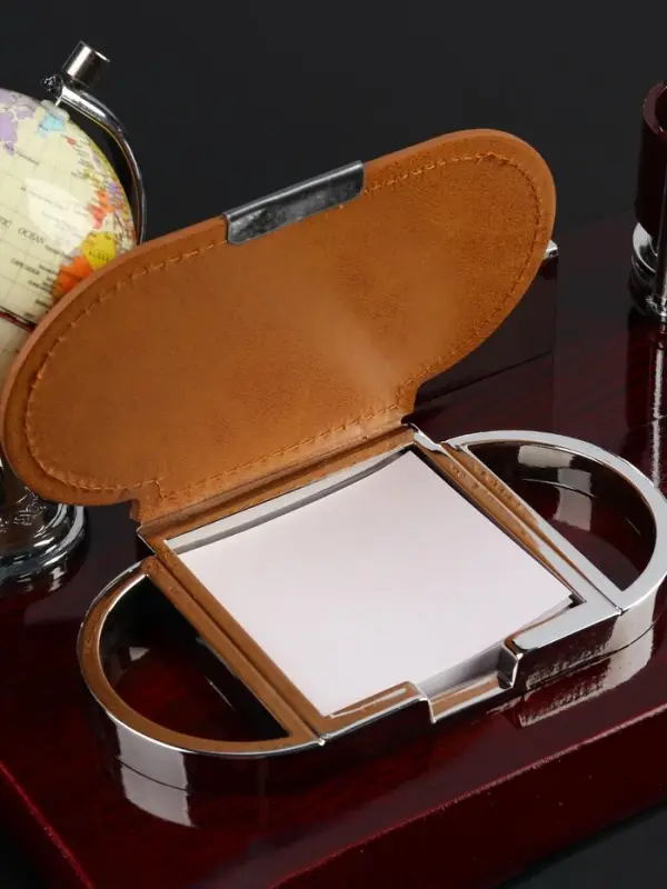 Набор настольный 5 в 1 с визитницей, красное дерево