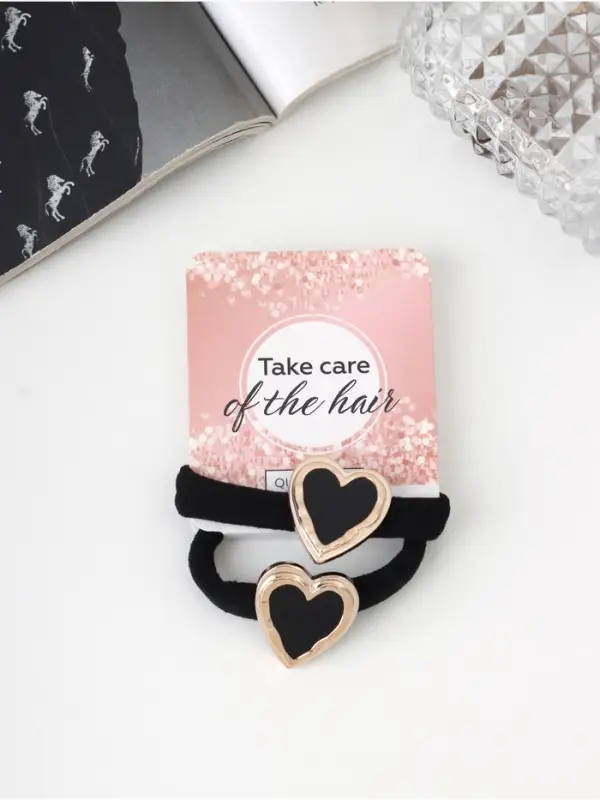 Резинки для волос «Джуди», набор 2 шт., 3.5 см, чёрные