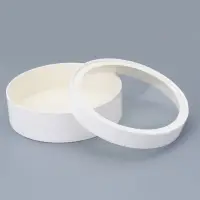 Коробка подарочная круглая с окном, завальцованная, белая, 20&times;6 см