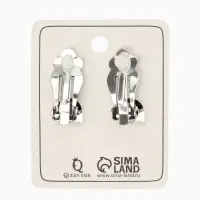 Серьги клипсы для ушей QF &laquo;Винтаж&raquo;, белая в чернёном серебре