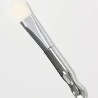 Кисть для масок SILVER, с лопаткой, 14(&plusmn;1) см, серебристая, белая