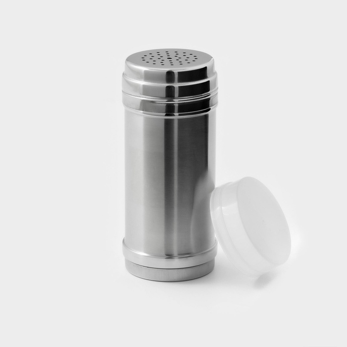 Баночка для сахарной пудры и корицы, 400 мл, нерржавеющая сталь, серебристая Баночка для сахарной пудры и корицы, 400 мл, нерржавеющая сталь, серебристая