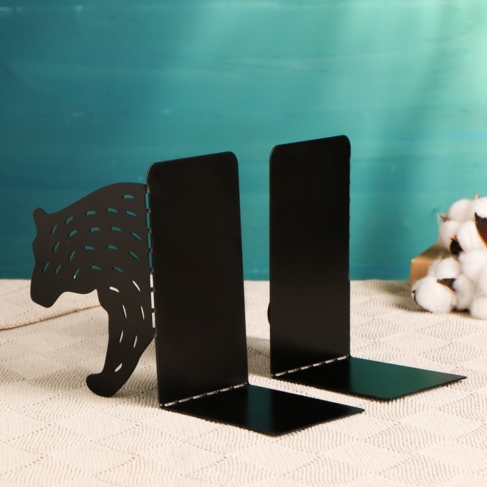 Держатель-подставка для книг  Держатель-подставка для книг "Медведь" набор 2шт, черный