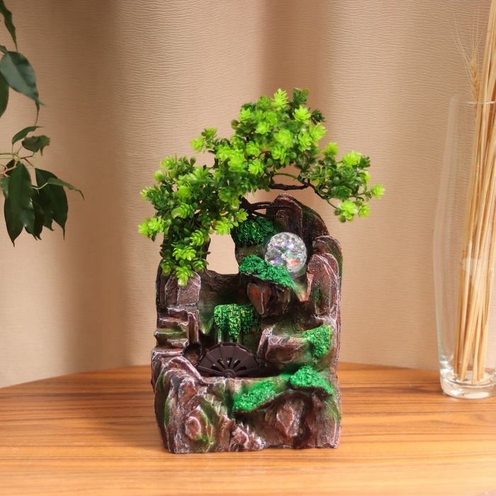 Фонтан Фонтан "Каменная лестница под деревом" 29х16 см (с подсветкой)