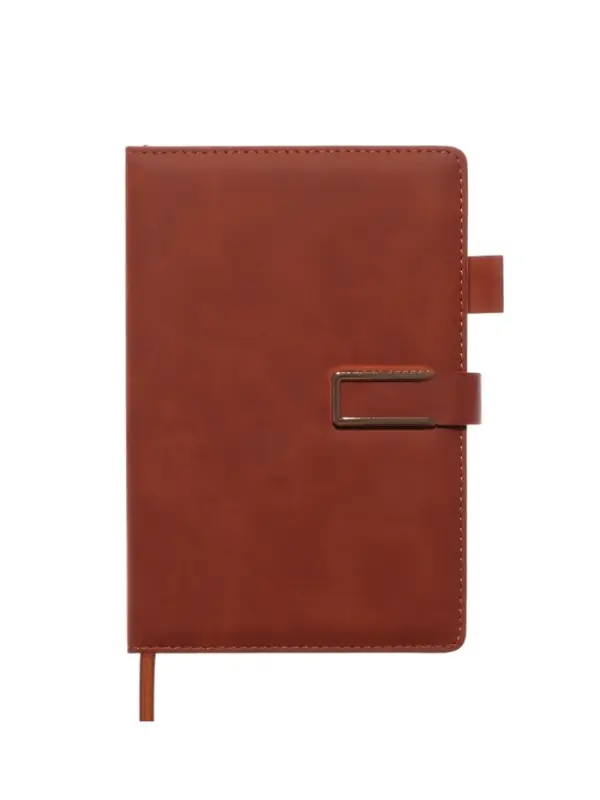 Ежедневник недатированный формат А5, с хлястиком, 128л, линия, пвх, Коричневый Ежедневник недатированный формат А5, с хлястиком, 128л, линия, пвх, Коричневый