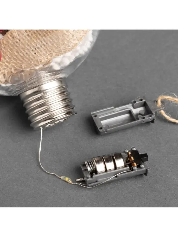 Набор ёлочных шаров &laquo;Веточки и шишки&raquo;, 2 шт., d=10 см, 5 LED, от батареек, свечение белое