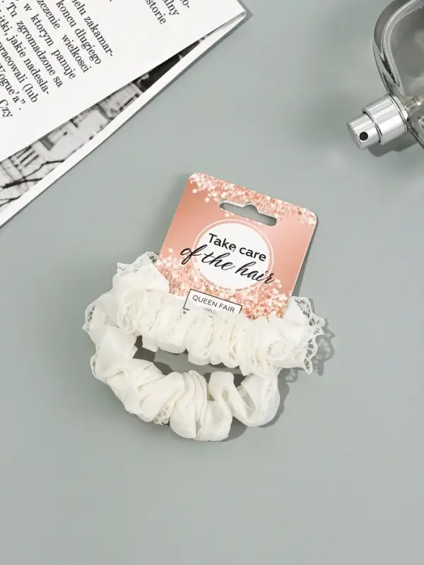 Резинка для волос Резинка для волос "Каприс" (набор 2 шт) 7 см, молочный