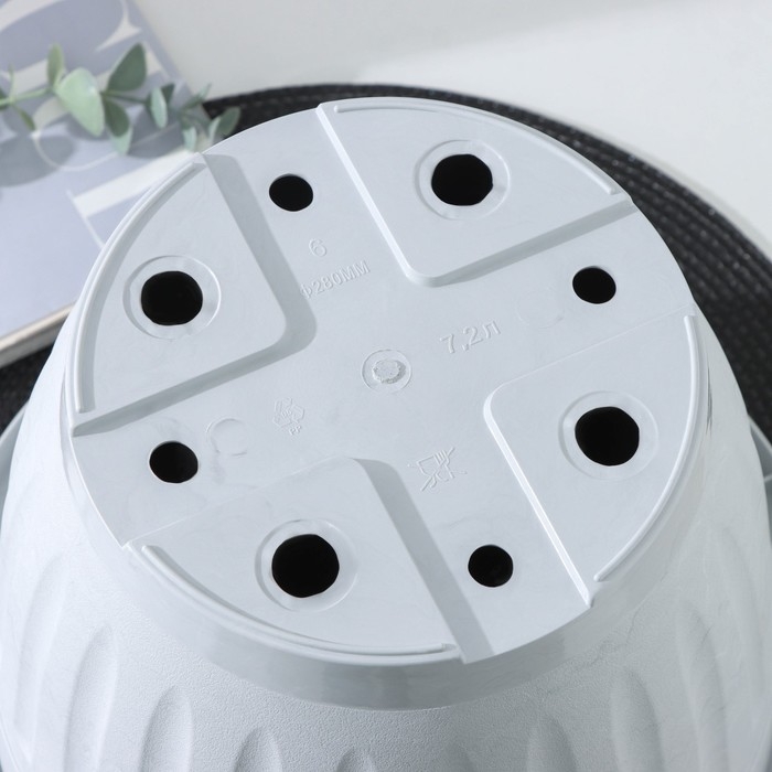 Горшок для цветов с поддоном «Сильвер ЭКО», 7,2 л, d=28 см, светло-серый Горшок для цветов с поддоном «Сильвер ЭКО», 7,2 л, d=28 см, светло-серый