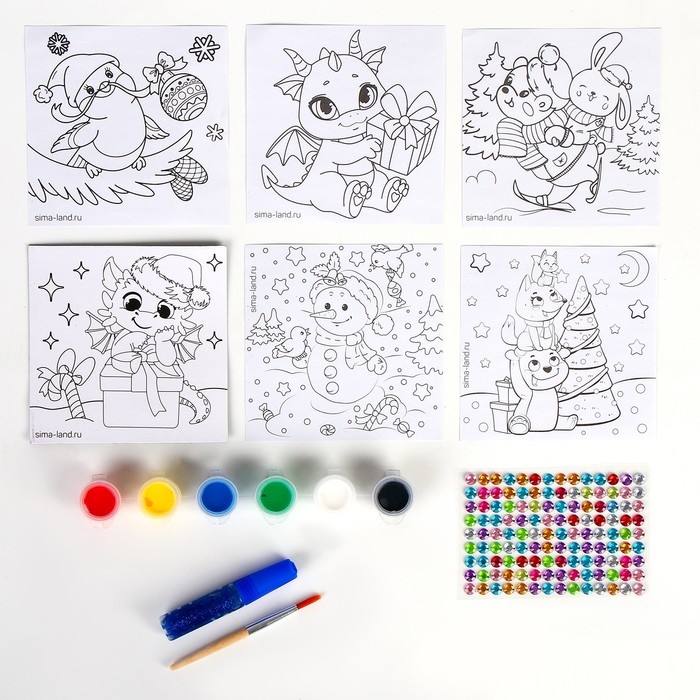 Ёлочные шары под раскраску на новый год «Чудесный подарок», 6 шт, d = 7см, новогодний набор для творчества Ёлочные шары под раскраску на новый год «Чудесный подарок», 6 шт, d = 7см, новогодний набор для творчества