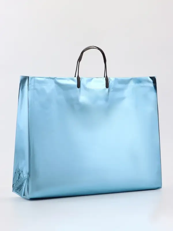 Пакет подарочный ПВХ, голография, голубой, пластиковая ручка, 44&times;33&times;12 см