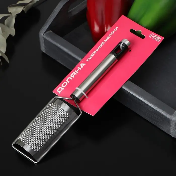 Тёрка для сыра мелкая Доляна Fargo, 23×5×2 см, с ручкой, цвет серебристый Тёрка для сыра мелкая Доляна Fargo, 23×5×2 см, с ручкой, цвет серебристый