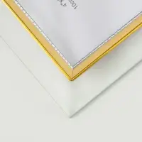 Фоторамка стекло 10х15 см "Золотой кант" вертикаль 15,5х20,5 см