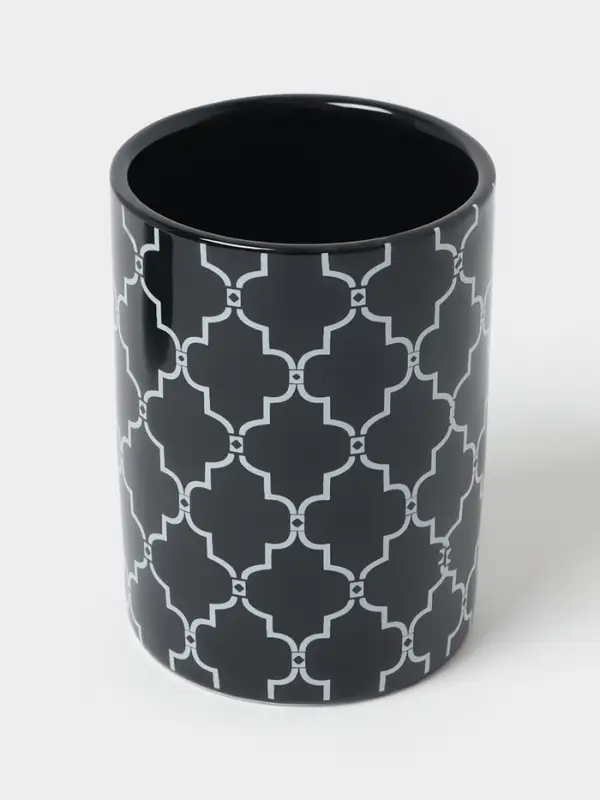 Набор аксессуаров для ванной комнаты Доляна &laquo;Марокко&raquo;, 3 предмета, мыльница, дозатор для мыла, стакан, чёрный