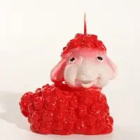 Свеча новогодняя "Овечка малая" 7х4,5х8 см, красный