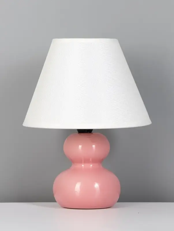 Лампа настольная RISALUX &laquo;Дуэт&raquo;, E14, 40 Вт, розовая, 18.5&times;18.5&times;24 см