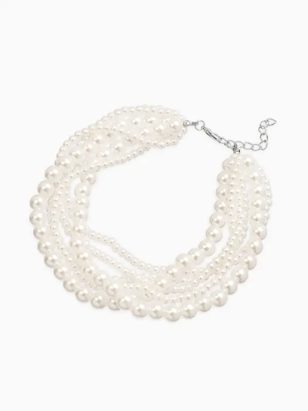 Обвес на штаны  Обвес на штаны "Бусины жемчужные", цвет белый в серебре 25+удл