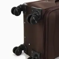 Чемодан на колёсах TEXTURA, текстильный, кодовый замок, с увеличением, 36&times;25&times;58 см, 20", коричневый