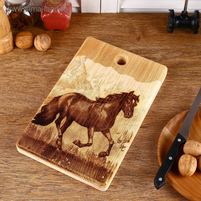 Доска из массива кедра «Лошадь», прямоугольная, 18 × 28 см Доска из массива кедра «Лошадь», прямоугольная, 18 × 28 см
