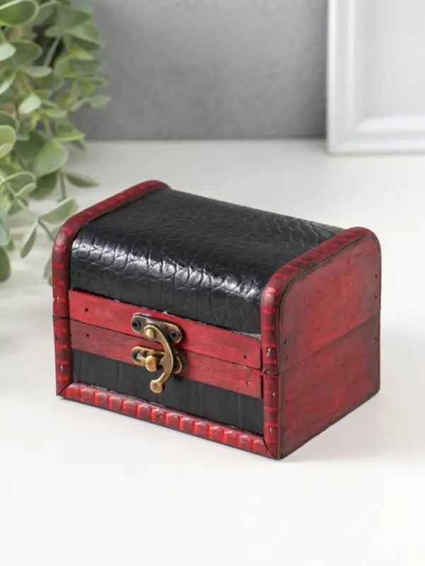 Шкатулка для украшений &laquo;Сундучок. Питон&raquo;, дерево, состаренная, 7.5&times;12&times;7 см