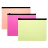 Набор папок-конверт на ZIP-молнии А5 Calligrata &laquo;Неон&raquo;, 150 мкм, 4 штуки, МИКС