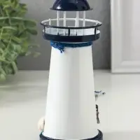 Сувенир настольный "Маяк с птицей" сетка, синий, 3хLR1130, RGB, LED 7,5х7,5х18 см Сувенир настольный "Маяк с птицей" сетка, синий, 3хLR1130, RGB, LED 7,5х7,5х18 см