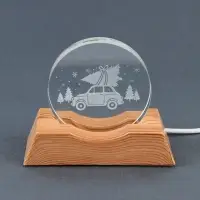 Ночник новогодний на подставке &laquo;Машинка с ёлкой&raquo;, d=6 см